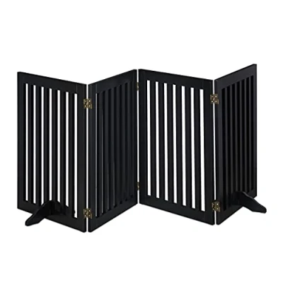 Afbeelding van Relaxdays Veiligheidshekje 70 cm hoog kinderhek hondenhek diverse breedtes zwart 4 panelen