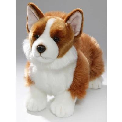 Afbeelding van Pluche bruin/witte Corgi hond knuffel 35 cm Honden huisdieren knuffels Speelgoed voor kinderen