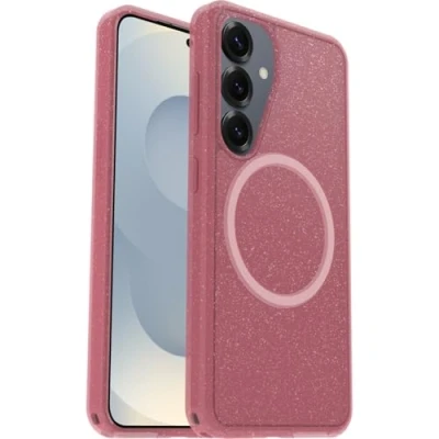 Image de OtterBox Symmetry Series Clear Coque de protection pour téléphone portable avec des aimants couche polycarbonate, élastomère thermoplastique (TPE) baie baies cerises (rose) Samsung Galaxy S25