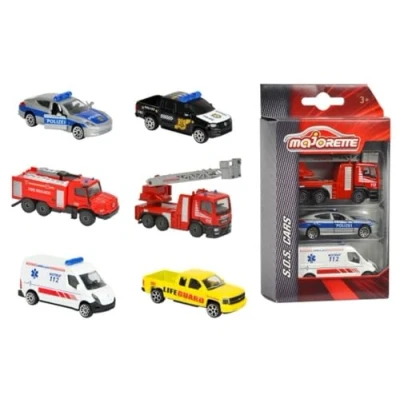 Afbeelding van Dickie 212057261 vrachtwagen noodspeelgoed S.O.S. 3 delige voertuigset, politie, brandweerman, ambulance, gesorteerd model