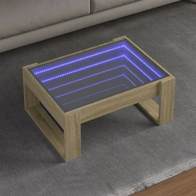 Afbeelding van vidaXL Salontafel met Infinity LED 70x53x30 cm sonoma eikenkleurig
