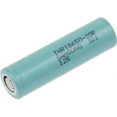 Afbeelding van Samsung INR18650 20R Speciale oplaadbare batterij 18650 Flat top, Geschikt voor hoge stroomsterktes, temperaturen Li ion 3.6 V 2000 mAh