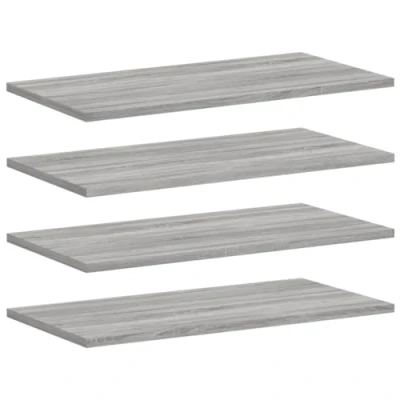Afbeelding van Wandschappen 4 st 60x30x1,5 cm bewerkt hout grijs sonoma eiken