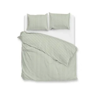 Afbeelding van Zohome Dekbedovertrek Righe di Percalle Deken Dekbed Groen 100% Katoen Perkal Strepen 240x220 + 2 slopen 60/70 cm