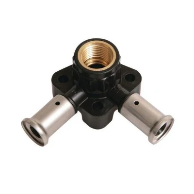 Afbeelding van Henco muurplaat Ø16x1/2&quot; pers x binnendraad dubbel laags. Artikelnr: 3PK 160416BP