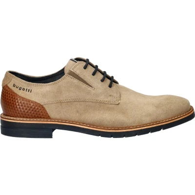 Afbeelding van bugatti Veterschoenen, Heren, Maat: 42, Beige Veloursleer