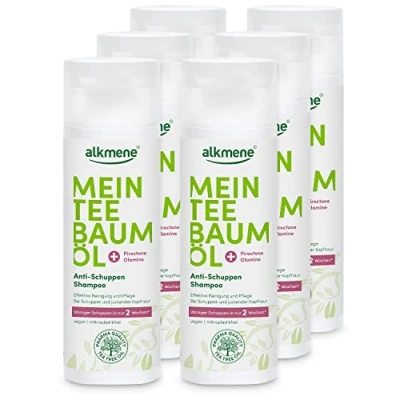 Afbeelding van alkmene Mijn anti roos shampoo met tea tree olie 2 x 200 ml minder in weken natuurlijke olie, veganistisch en klimaatneutraal