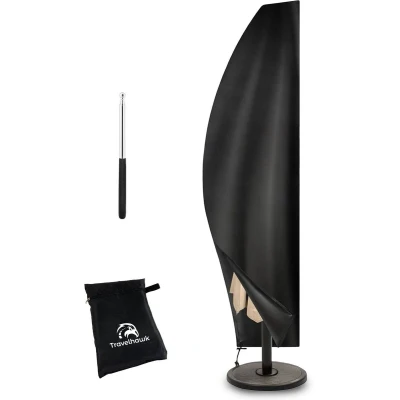 Afbeelding van Travelhawk Parasolhoes voor Zweefparasol Met Rits en Stok Water &amp; UV dicht Oxford 420D Tot 400cm Zwart