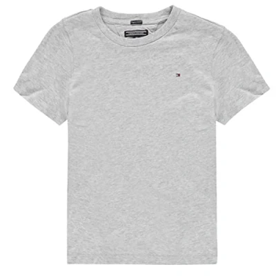 Image de Tommy Hilfiger garçons Basic Cn Knit S/S Garçon T shirt Coupe régulière, Grey Heather, 104