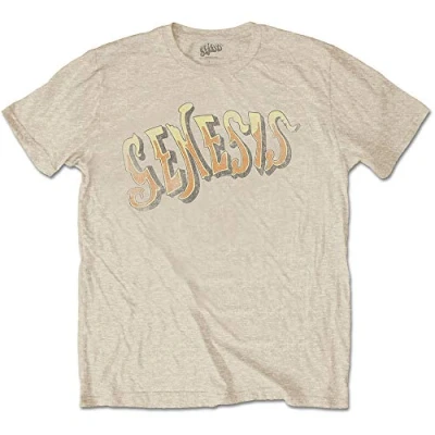 Afbeelding van Genesis Vintage Logo Golden Heren T shirt XL Creme