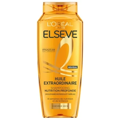 Image de L&#039;Oréal Paris Elseve Huile Extraordinaire Shampooing Nutrition Eclat Huiles Rares de Marula et Camélia 250ml