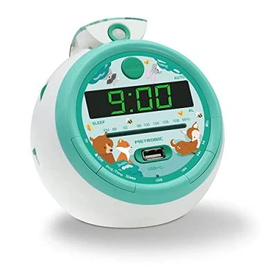 Afbeelding van Metronic Forest FM USB projectie dubbel alarm 477343, groen, S