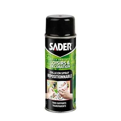 Afbeelding van Sader spuitlijm voor vrije tijd en decoratie, herbruikbaar, alle houders, lijmen van foto&#039;s, posters, sjablonen, hobbywerk, transparant zonder resten, spuitbus 200 ml