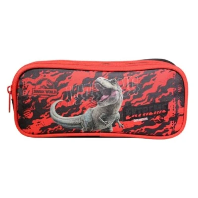 Afbeelding van BAGTROTTER Jurassic World schooletui met 2 vakken, zwart