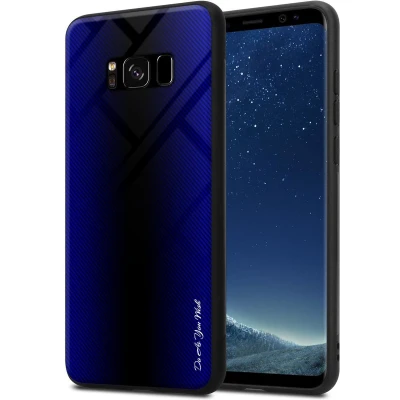 Afbeelding van Cadorabo Hoesje geschikt voor Samsung Galaxy S8 in KOBALT PAARS Beschermhoes gemaakt van TPU silicone Case Cover en achterkant gehard glas