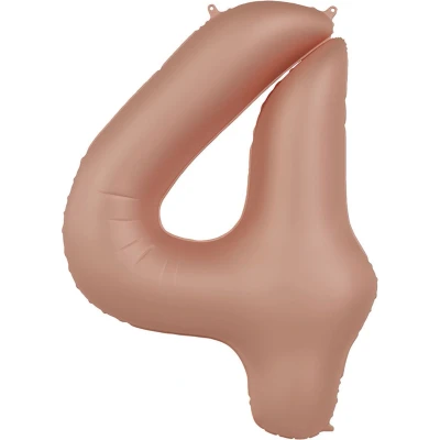 Afbeelding van Folat Folieballon Cijfer 4 Vintage Rose 86 cm