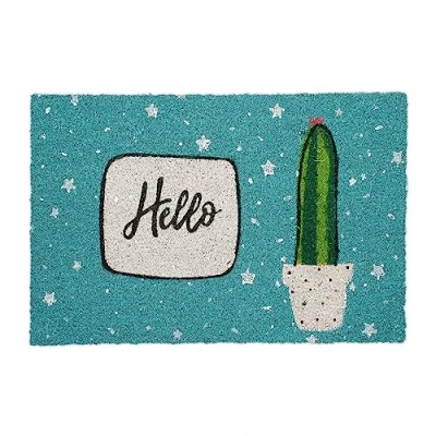 Afbeelding van Deurmat &#039;hello&#039; met cactus