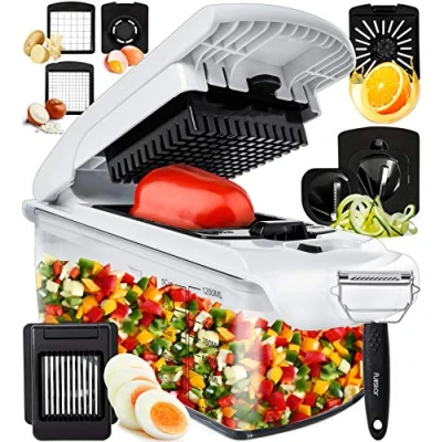 Afbeelding van 9 in 1 Groentesnipper Ui Chopper Food Manual Spiralizer Multifunctionele Groentesnijder Veg Dicer Salade Aardappelsnijder Juicer Eiersnijmachine Dooier Separator Dunschiller