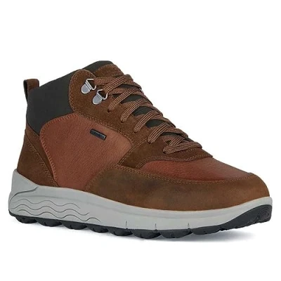 Afbeelding van Geox Spherica Sneakers laag, Heren, Maat: 44, Cognac Leer en textiel