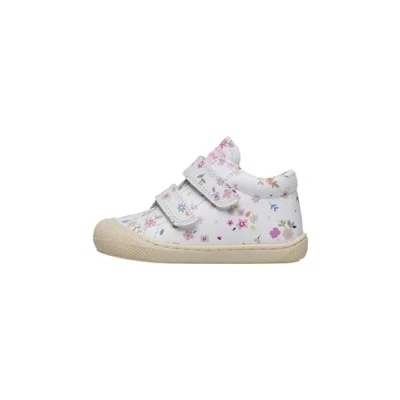 Afbeelding van Naturino Leren eerste stapschoenen met bloemenprint, Wit.