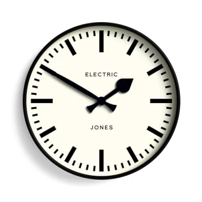Afbeelding van Jones Clocks® Tijgerwandklok, moderne ronde klok, 30 cm, zwart, coole designlook voor keuken, woonkamer of kantoor
