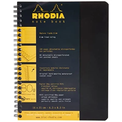 Afbeelding van Rhodia 193469C Notebook, DIN A5 (14,8 x 21 cm), gelinieerd, ideaal voor je notities, 80 vellen, 1 stuk, zwart