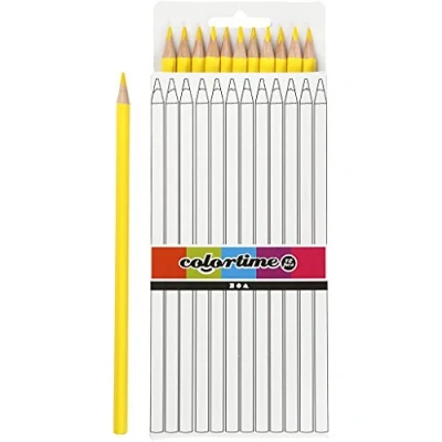 Afbeelding van Colortime Kleurpotloden 3 Mm Vulling 17 Cm Geel 12 Stuks