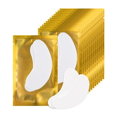 Image de 100 Paire Patch Extension Cils Professionnel de Eyelash Pads Coussinets d&#039;extension Eye Gel Lashes Kit Pad(Gold)