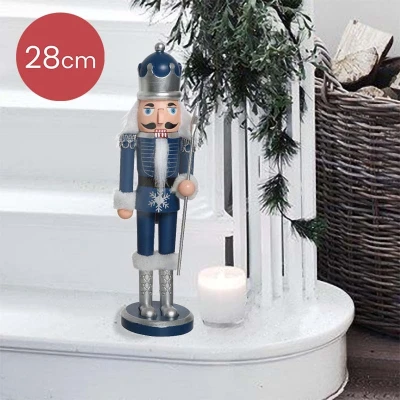 Afbeelding van Notenkraker donkerblauw grijs met ster 28CM