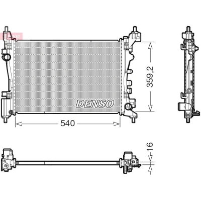 Afbeelding van DENSO DCN05003 Condensor Airco Zonder droger 566x316x21 R 134a 566 BMW: 3 Coupe, Saloon, X3