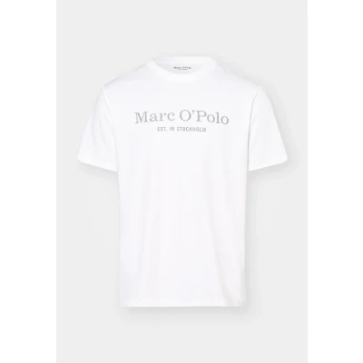 Afbeelding van Marc O&#039;Polo heren T shirt van biologisch katoen met logo in de kleur Wit, maat: S