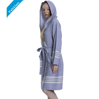 Afbeelding van Hamam badjas Sun Lila van Lalay korte met capuchon (maat S t/m XXL) (10+ kleuren)