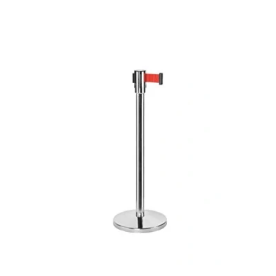 Afbeelding van Afzetpaal met koord Easy serie RVS 180cm rood