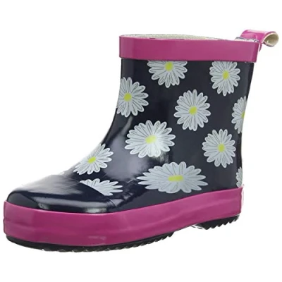 Afbeelding van Playshoes Halbschaft Margeriten Regenlaarzen voor kinderen, Maat: 26, Marine/pink Kunststof