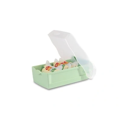 Afbeelding van HAN Croco 998 805 leerkaartenbox met 5 vakken leersysteem, A8 formaat voor 500 kaarten, transparant/pastelgroen
