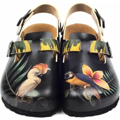 Afbeelding van GOBY Birds Clogs Slippers Hoge kwaliteit Handmade Maat 35