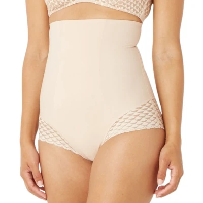 Afbeelding van Simone Pérèle dames High waisted corrigerende slip met kant in de kleur Beige, maat: 38