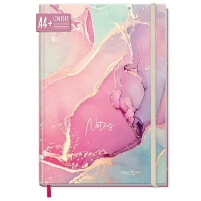 Afbeelding van Trendstuff by Häfft Notitieboek, gelinieerd, A4+, met elastiek, Silky Pink, 156 pagina&#039;s, 78 vellen, gelinieerd notebook, bullet journal, schetsboek, dagboek van Häfft, duurzaam en klimaatneutraal