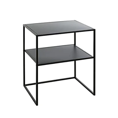 Afbeelding van HAKU Möbel bijzettafel zwart, metaal Dim.: L 50 cm x H 60 D 40 cm, Stijl: Modern