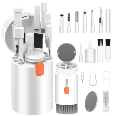 Afbeelding van VICHYIE 20 in 1 toetsenbordreinigingsset met borstel, reinigingsset voor AirPods 1/2/3/Pro, laptop, mobiele telefoon, toetsenbord, hoofdtelefoon, camera