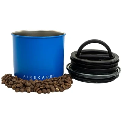 Afbeelding van Airscape Koffiebonen Voorraadpotten Koffie Staal Mat blauw 250 gram
