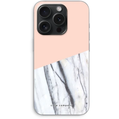 Afbeelding van Case Company® hoesje geschikt voor iPhone 15 Pro A touch of peach Soft Cover Telefoonhoesje Bescherming aan alle Kanten en Schermrand