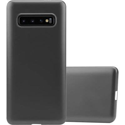 Afbeelding van Cadorabo Hoesje geschikt voor Samsung Galaxy S10 PLUS in METALLIC GRIJS Beschermhoes gemaakt van flexibel TPU silicone Case Cover