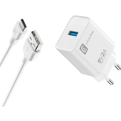 Image de Cellular Line Adaptateur secteur 18 Watt QC 3.0 (USB) sur le câble : USB C blanc