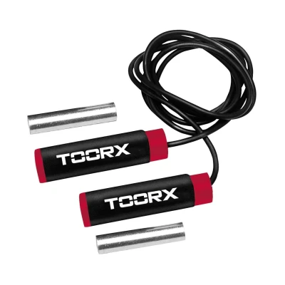 Afbeelding van Toorx Fitness Springtouw PVC met Gewichtjes Zwart Rood Zilver staal