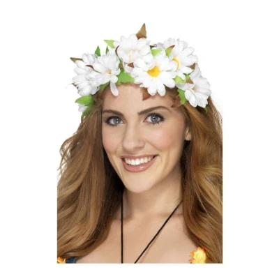 Image de Serre Tête Hippie A Fleurs Blanc Taille Unique