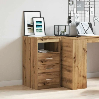 Afbeelding van Ladekast 40x50x76 cm bewerkt hout artisanaal eikenkleur