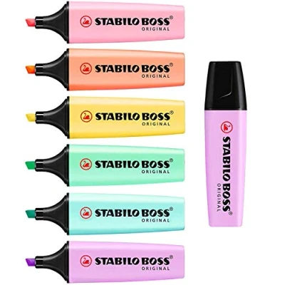 Afbeelding van STABILO BOSS Originele markeerstiften, pastelkleuren, 6 stuks