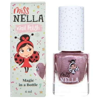 Afbeelding van Miss Nella speciale rood chroom nagellak met glitter voor kinderen, peel off formule, op waterbasis en geurloos