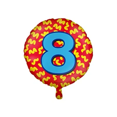 Afbeelding van Helium ballon 8 jaar party 45cm